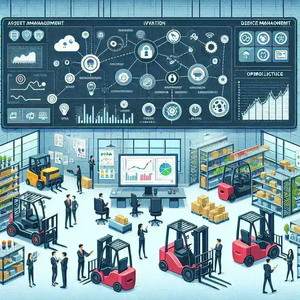 "Real-time IoT device tracking software dashboard displaying asset location and management metrics for enhanced operational efficiency."