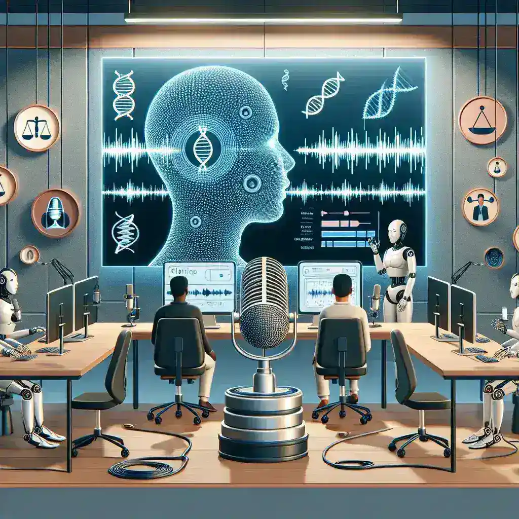 "AI voice cloning technology demonstration showcasing ethical considerations and advanced features in voice synthesis, as discussed in the 2024 guide on AI voice cloning services."